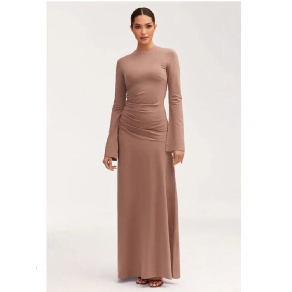 NWT Veiled Collection Natalie Ruched Jersey Maxi Dress Sz S NWT